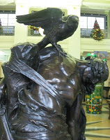 Close up of Statue of Cu Chulainn by Oliver Sheppard
